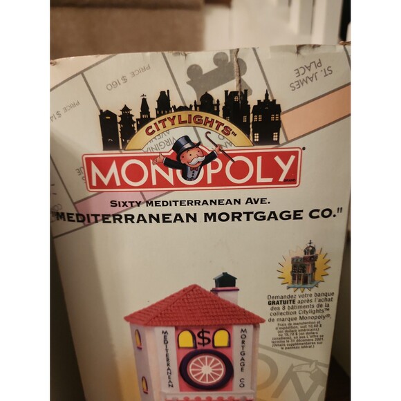 Dept 56 Monopoly Collab "Mediterranean Mortgage Co." Sixty Mediterranean Ave. - Picture 2 of 11